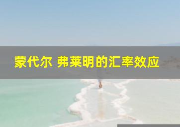 蒙代尔 弗莱明的汇率效应